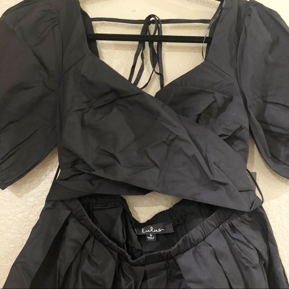 Lulus Crisscross Black Puff Sleeve Backless Dress - Picture 11 of 12